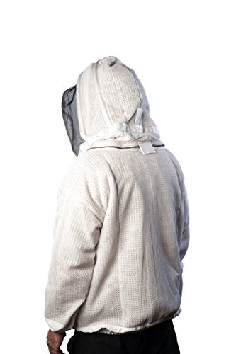 Ventilated Bee Jacket for Men and Women with Gloves and Detachable Fencing Veil, 3-Layer Beekeeping Jacket, YKK Brass Zippers (SMALL) - size: Small