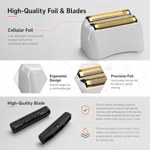 Shaver Replacement Pro Foil & Cutter,Compatible with Andis TS-1 Shaver Head - color: Golden 2 Pack