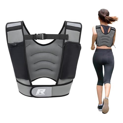 RitFit Weighted Vest, 4lb/8lb/10lb/12lb/15lb/20lb Weight Vest with Reflective Stripes, Weight Vest Adjustable for Women and Men Workout, Strength Training, Running, Fitness, Jogging, Walking - color: 12LB