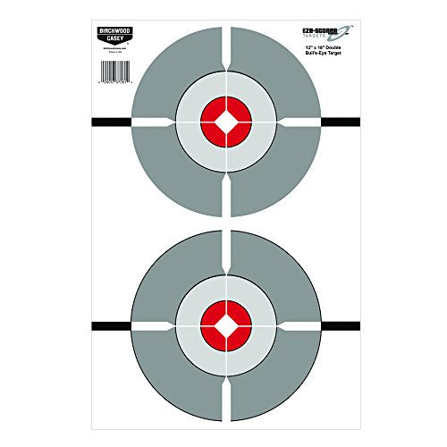 Birchwood Casey EZE-Scorer 12" x 18" Paper Shooting Targets - size: 100 Count, style: Double Bullseye