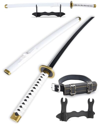 Cold Blade Katana Sword - 41 inches Katana Replica with Holster Belt and Display Stand - Sword with Authentic Design - color: A-Wado Ichimonji