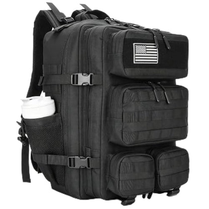 55L Tactical Backpack Heavy Duty Military Rucksack Molle Backpack 3 Day Assault Pack for Work Outdoors - color: Black