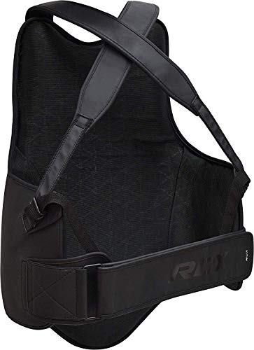 RDX Chest Guard for Boxing, MMA Training -Convex Skin Leather Body Protector for Muay Thai, Martial Arts, Sparring Rib Shield Armour for Kickboxing, Taekwondo & BJJ