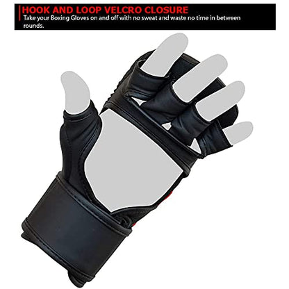Combat Corner MMA Spar Gloves for Men and Women - MMA, Kickboxing, Muay Thai Sparring Training Gloves | Black