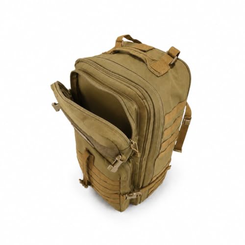 Large Coyote Tan Tactical Backpack for Men, 50L/60L/70L Expandable Military Backpack - color: Khaki