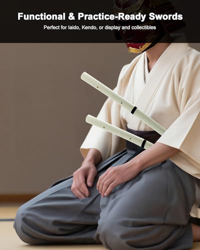 1045 Katana, Hand Forged Full Tang Japanese Sword | Classic Tsuba Series - color: 1045 Heat Tempered, White