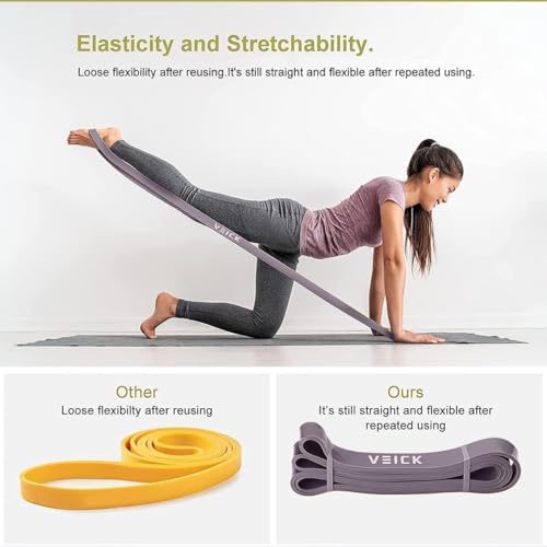 VEICK Pull Up Assist Resistance Bands for Home Gym - color: Green/Purple Set of 4 + Hand Grip Pads