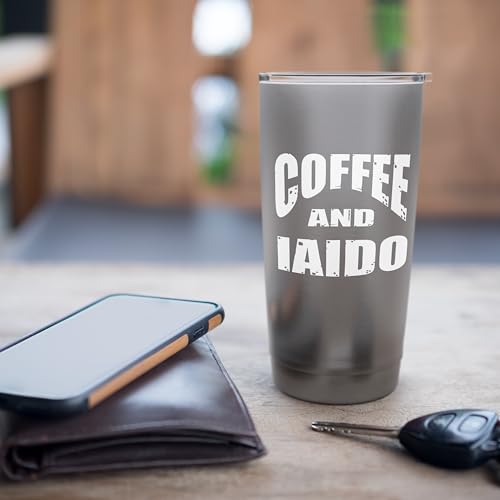 Iaido Instructor / Iaido Student / Coffee And Iaido! Saying Stainless Steel Insulated Tumbler - color: Brushed Steel