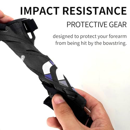 11.2in Long/6.7in Short Armguard Professional Competition Archery Bow Range with 4-Strap/2-Strap Buckles Shooting Practice Guard Nylon Carbon Forearm Protector Arm Guard - size: Black Shorts