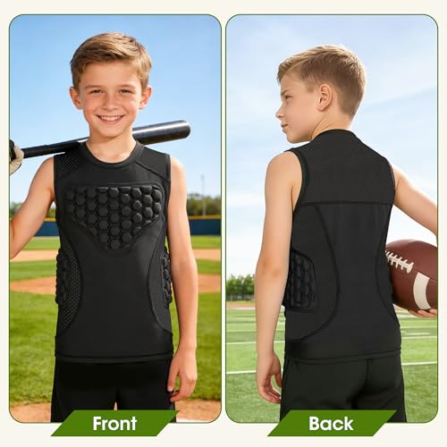 BARMACO Youth Baseball Chest Protector Compression Shirt, Padded Rib Guard - size: Medium