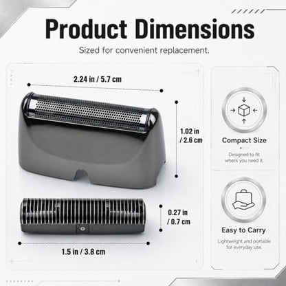Replacement Foil Blade Compatible with BaBylissPRO UV Metal Single Shaver - color: Grey-2 Packs