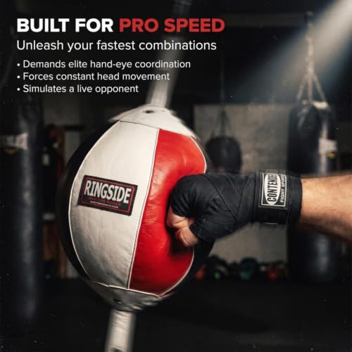Ringside Leather Boxing Double End Bag with Bungee Cables - size: 9"