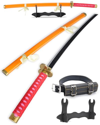 Cold Blade Katana Sword - 41 inches Katana Replica with Holster Belt and Display Stand - Sword with Authentic Design - color: Pale Moon