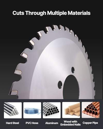 VEVOR Rebar Cutter Replacement Blades for Electric Cutting Saw 36-Teeth - Cermet Tipped Heat-Treated Steel, Cuts Aluminum & Copper Pipe, Arbor 34 mm/1-11/32 in