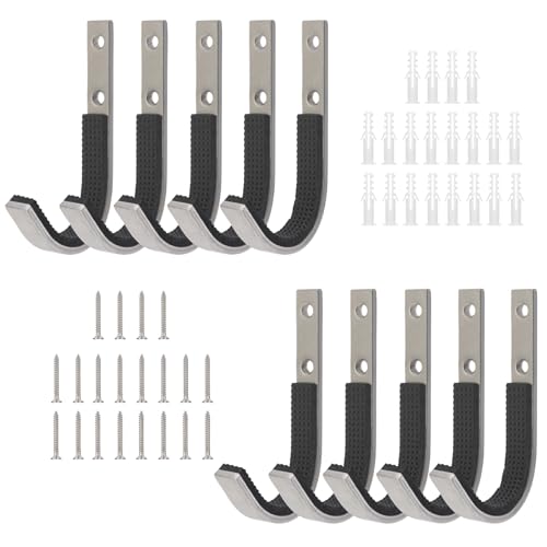 Gun Rack Storage Wall Mount Rifles Shotgun Hooks Horizontal Metal Hangers for Storing Shotguns Rifles Archery Bow Heavy Duty Steel - color: Silver, size: 5 Pairs