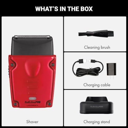 BaBylissPRO High-Performance Compact LO-PROFX Shavers for Men - color: Red, style: Shaver and Base