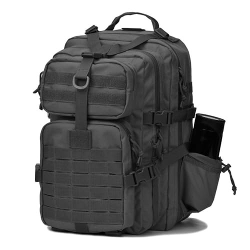 REEBOW GEAR Travel Tactical Backpack Outdoor 3 Day Rucksack Bag for Men - color: 09 Black