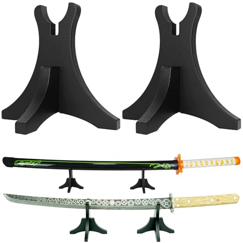 Sword Stand with Blade Slot Wood Samurai Katana Holder for Desktop Display Adjustable Weapon Display Stand for Long & Short Swords Dagger (Small - Single Tier) - color: Small - Single Tier