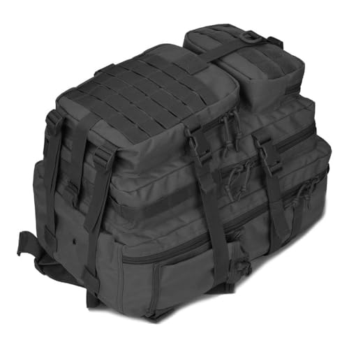 REEBOW GEAR Travel Tactical Backpack Outdoor 3 Day Rucksack Bag for Men - color: 09 Black