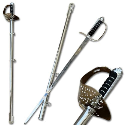 European Basket Hilt Officer Saber Metal Ceremonial Command Swor
