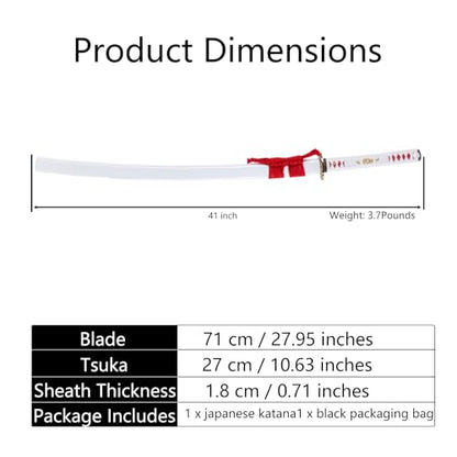 Handmade Sharp Katana, Traditional Clay Tempered 1060/9260/T10 Steel, Full Tang Real Katana Sword, Authentic Japanese Craft Samurai Sword - color: Dragon Red