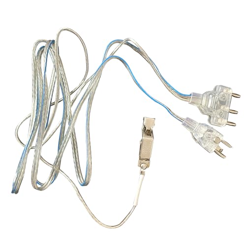 LEONARK Fencing Epee Saber Foil Body Cord Mask Cord Fencing Wire Clamp Clip- Two-Pin Plug/Three-Pin Plug Clear Wire (Set of 2) - size: Epee