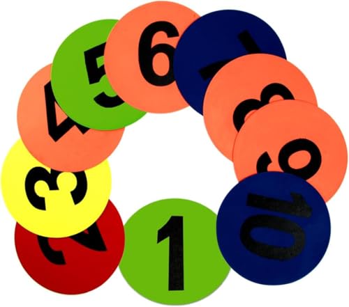 GSi Non-Slip Floor Spot Markers for Sports, Therapy & Classroom - size: 6.⁠ ⁠Number