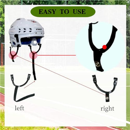 Hockey Helmet Chin Strap Set, Replacement Helmet Chin Strap with Stainless Steel Snap and 2Pcs Softball Fielder's Facemask Chin Cup,Ice Hockey Chin Strap Replacement Parts Kit
