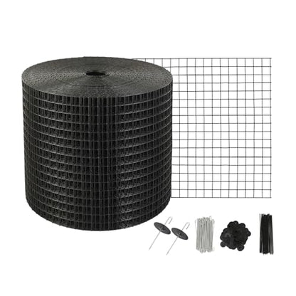 VEVOR 6 inch x 100ft Solar Panel Bird Guard, Critter Guard Roll Kit with 60pcs Durable Metal Fasteners, Solar Panel Guard with Rust-Proof PVC Coating, Max 1/2 inch Wire Roll Mesh - size: 6in x 100ft with 60pcs Fasteners,50pcs Tie Wires