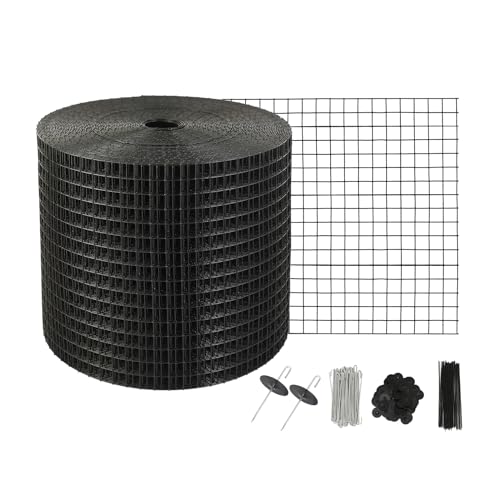 VEVOR 6 inch x 100ft Solar Panel Bird Guard, Critter Guard Roll Kit with 60pcs Durable Metal Fasteners, Solar Panel Guard with Rust-Proof PVC Coating, Max 1/2 inch Wire Roll Mesh - size: 6in x 100ft with 60pcs Fasteners,50pcs Tie Wires