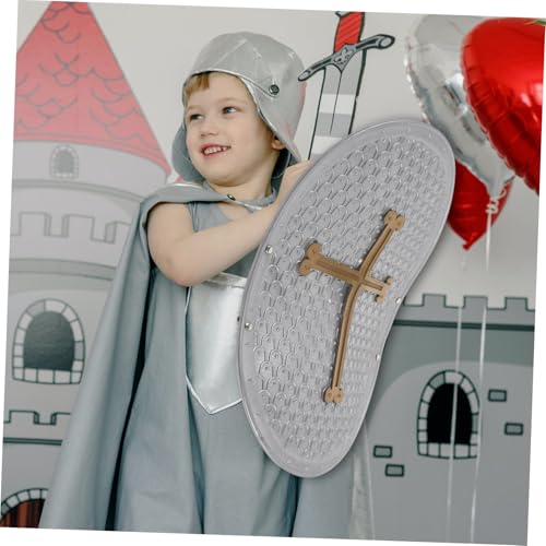 FRCOLOR 1set Lightweight Compact Boys and Girls Knight Costume Set Toy Shield Armour Helmet Sword
