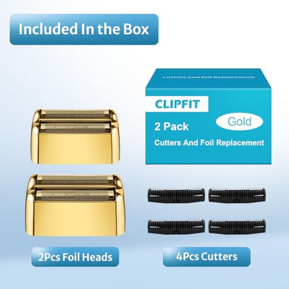 FXFS2 Foil Shaver Replacement Foil Compatible with Babyliss Foil Shaver FXFS2, Gold Color, 2Pack - color: Gold 2 Pack