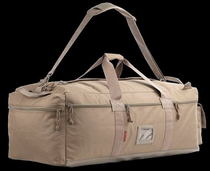 Large Military Duffle Bag Tactical Gear Load Out Bag Deployment Cargo Bag Travel Sports Equipment Duffel Luggage Bag with Backpack Straps 90L - color: COYOTE TAN