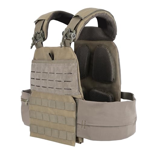 Tactical Weighted Vest,Training Outdoor Vest with Mul-Compartments - color: green