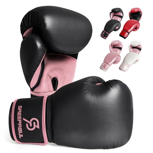 Boxing Gloves for Men & Women, Beginner Kickboxing, 8-16oz - color: Raspberry, size: 8oz