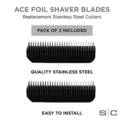 StyleCraft Replacement Ace Shaver Stainless Steel Cutter Blades Compatible with Cordless Ace Foil Shaver