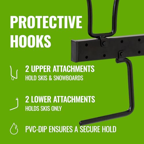 StoreYourBoard Ski and Snowboard Wall Mount, Ski Rack, Holds 4 Pairs