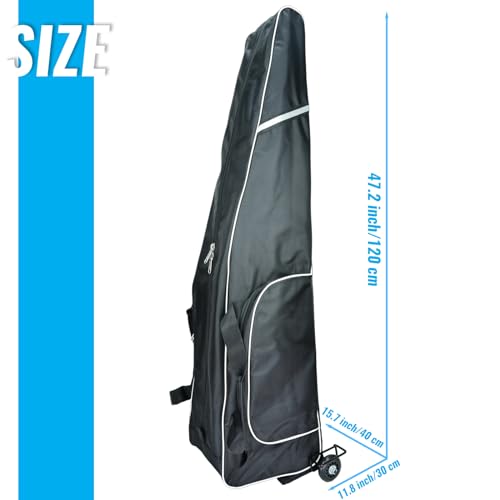 Fencing Bag with Wheels - Draw-bar Rolling Fencing Bag - Fencing Bags with Integrated Plate and Wheels - color: Black