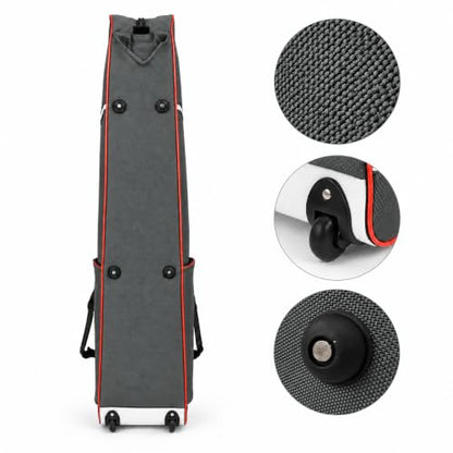 Fencing Bag with Wheels, Rolling Fencing Bag for Foil Epee Saber, Long Sword Carrier for HEMA and Fencing Gear, Side Pocket and Carry Handles - color: Grey