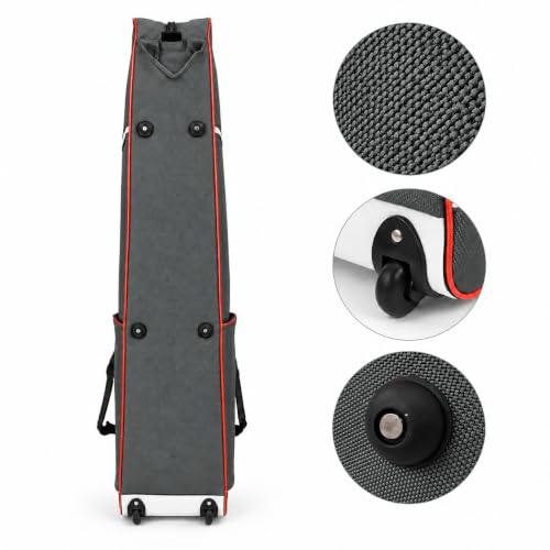 Fencing Bag with Wheels, Rolling Fencing Bag for Foil Epee Saber, Long Sword Carrier for HEMA and Fencing Gear, Side Pocket and Carry Handles - color: Grey