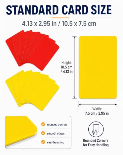 Toyvian 10pcs Professional Referee Cards - 5 Red & 5 Yellow Soccer Penalty Cards, Official Football Referee Cards for Match - color: 10 pcs Card