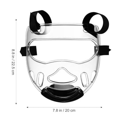 VOSAREA Adult Boxing Faceshield Taekwondo Sports Face Cover Sparring Face Guard Detachable Face (Transparent, 22.5X21X9CM) - size: 22.5X21X9CM (Pack of 2)
