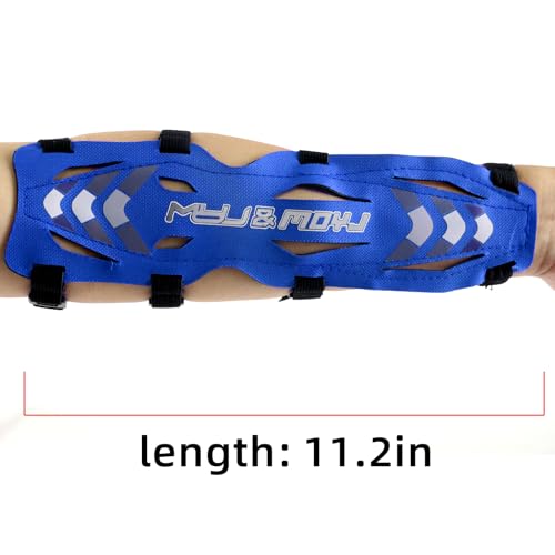 11.2in Long/6.7in Short Armguard Professional Competition Archery Bow Range with 4-Strap/2-Strap Buckles Shooting Practice Guard Nylon Carbon Forearm Protector Arm Guard - size: Blue Long