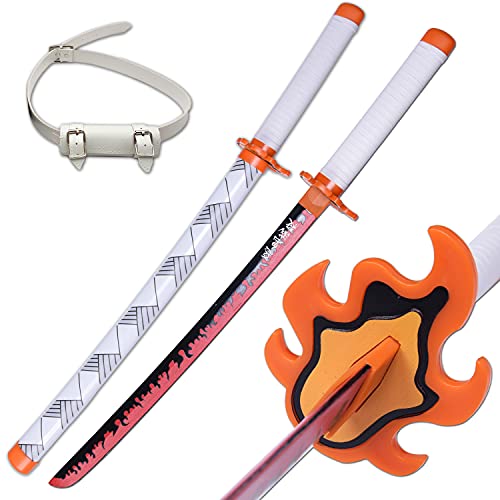 ziqing Demon Katana Sword Cosplay Sword Handmade Katana 31 inch with Multiple Styles to Choose from - color: Rengoku Kyoujurou-31inch