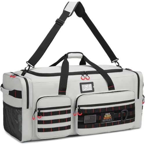 135L Extra Large Duffle Bag, Heavy Duty Sports Gym Travel Duffel Bag - color: Grey