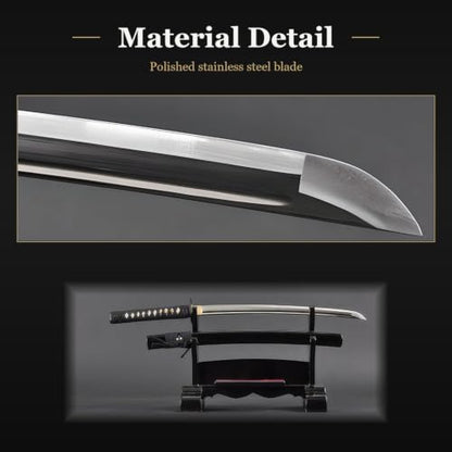 Unsharpened Stainless Steel Wakizashi, Iaido Iaito Training Short Sword - color: Iron Wakizashi
