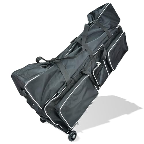 Fencing Bag with Wheels - Competition Draw-bar Rolling Fencing Bag - Fencing Bags with A High-Top Weapon Bag - color: Black