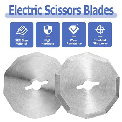 Mesee 3PCS Rotary Cutter Replacement Blades Cordless Electric Scissors Cutting Blades Cardboard Rotary Cutter Blade Refill for Leather Fabric Package Carpet Plastic Box Cutting
