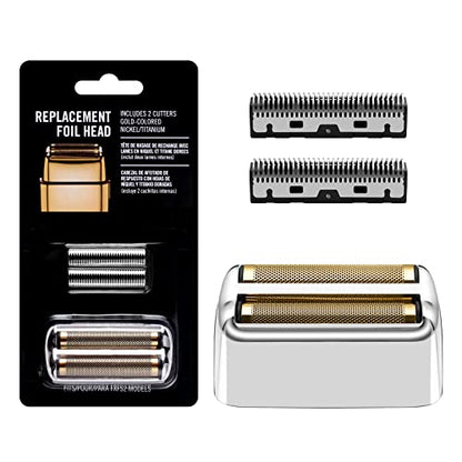Replacement Foil and Cutters for BaBylissPRO Barberology Double Foil Shaver, Replacement Foil for BaBylissPRO Barberology FXFS2 Shaver, Silver - color: Silver