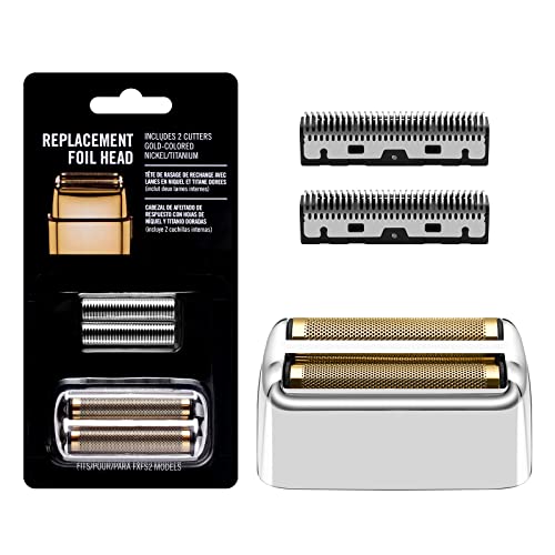 Replacement Foil and Cutters for BaBylissPRO Barberology Double Foil Shaver, Replacement Foil for BaBylissPRO Barberology FXFS2 Shaver, Silver - color: Silver